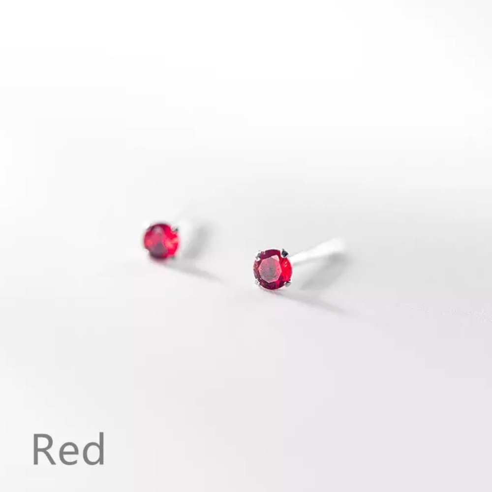 New Sterling Silver 925 Red Crystal Earrings set
